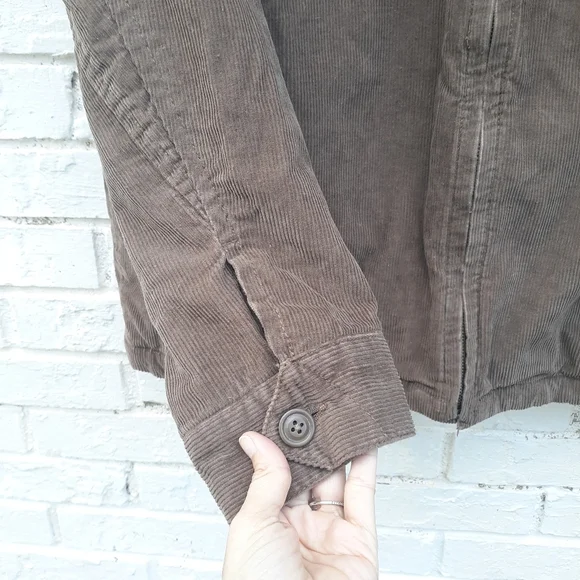 Gap Y2K Corduroy Jacket Sherpa Lined Zip Front